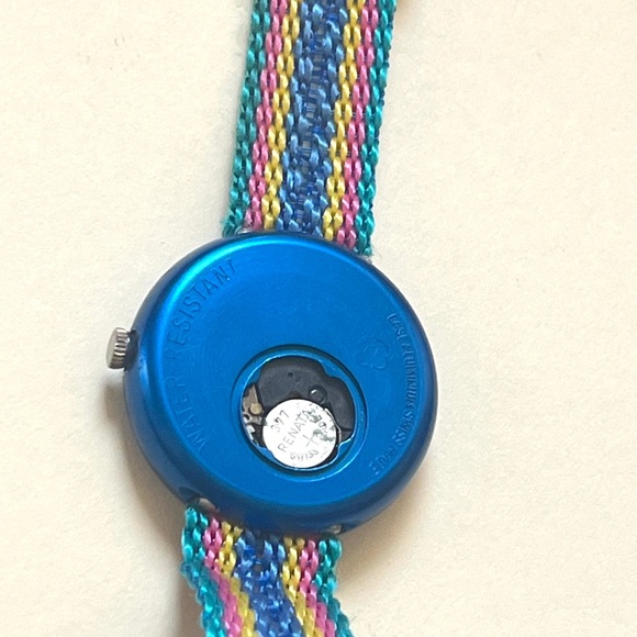 🎉rare!🎉 1980s Flik Flak Swiss water resistant multicolor funky abstract watch - Picture 11 of 16